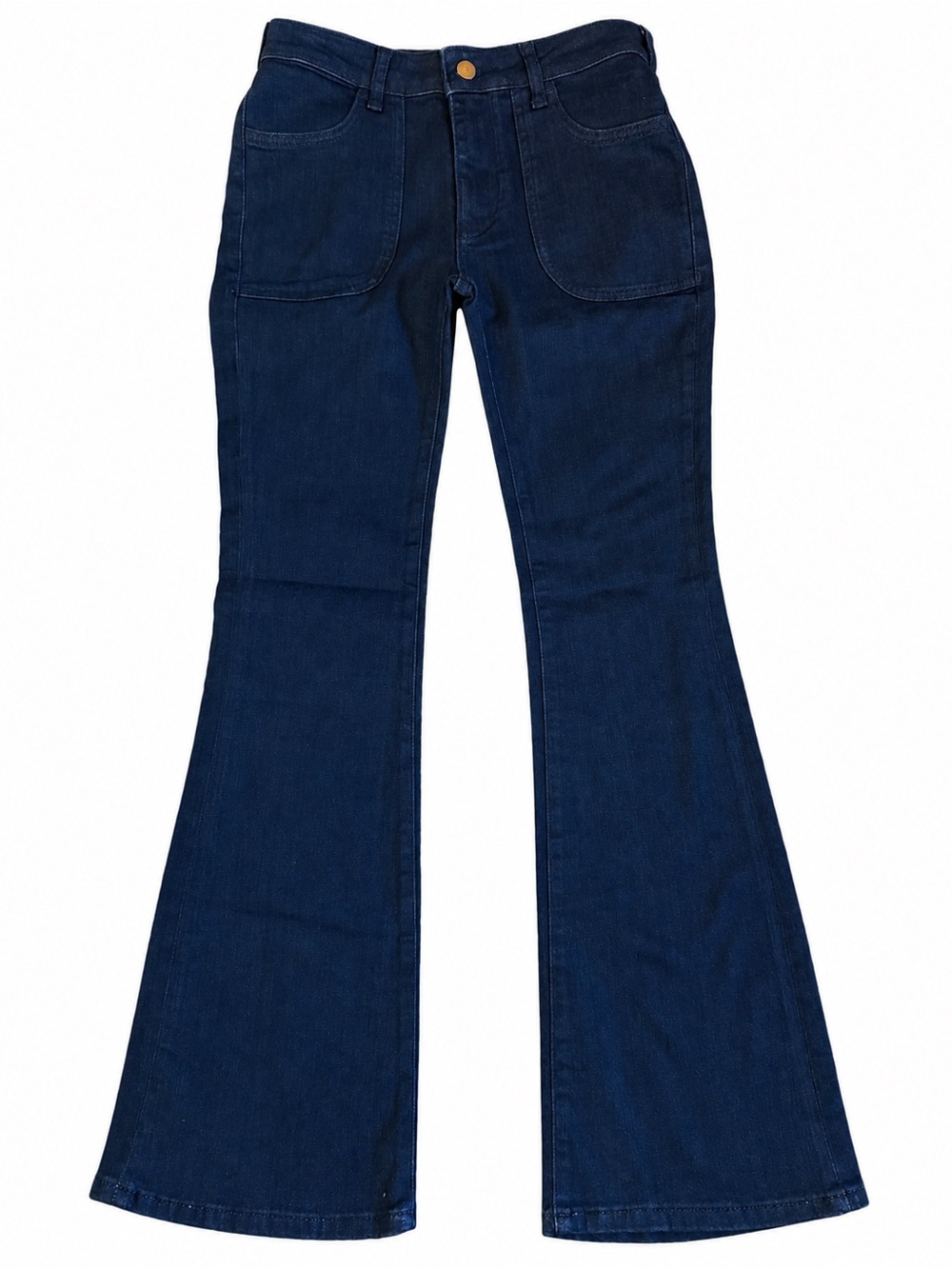 Anthropologie Icon Low Rise Flare Jeans 26 Pilcro Dark Wash Blue Cotton NWOT - Picture 5 of 13